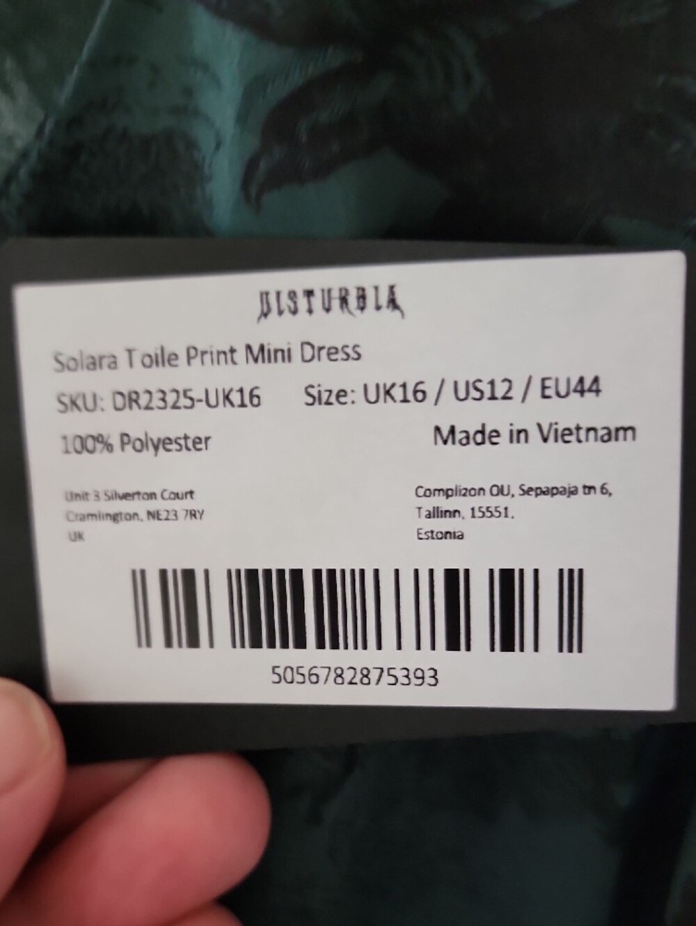Disturbia Solara Toile Print Mini Dress (US12) - Picture 6 of 6